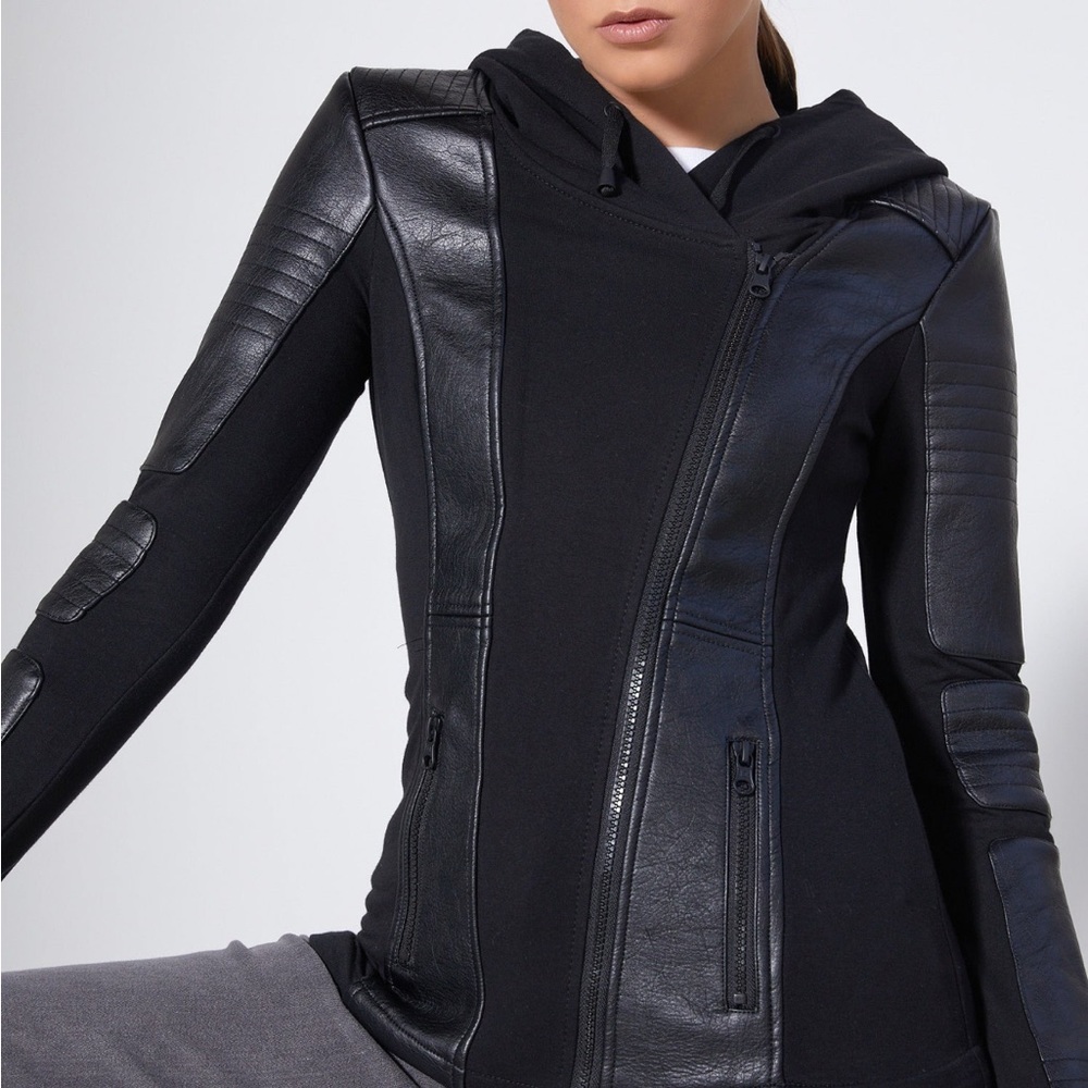 Blanc Noir Asym Moto Hoodie EUC Large